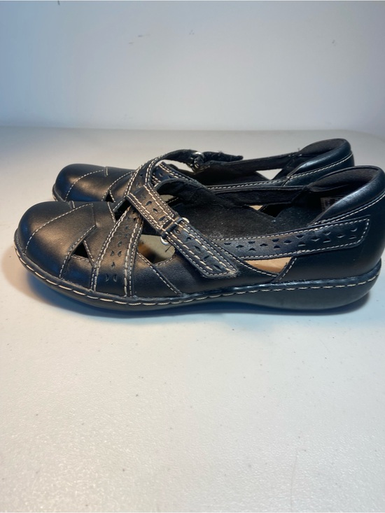Clarks Shoes - Clark’s Collection Ashland Spin Q Black Leather Shoes SZ 7.5